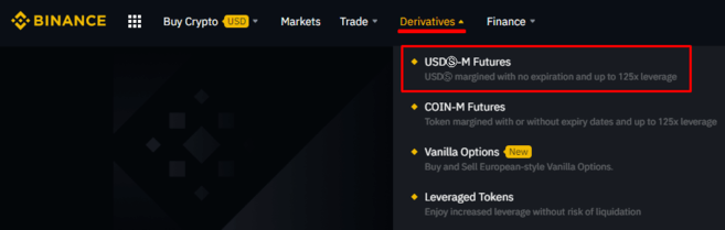 Select Binance futures exchange