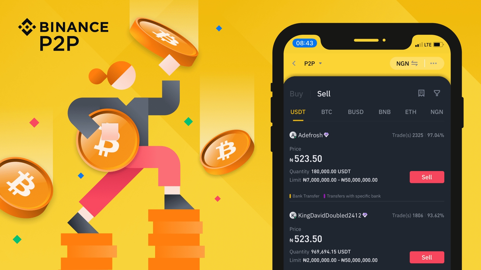 Buy and sell Bitcoin on P2P