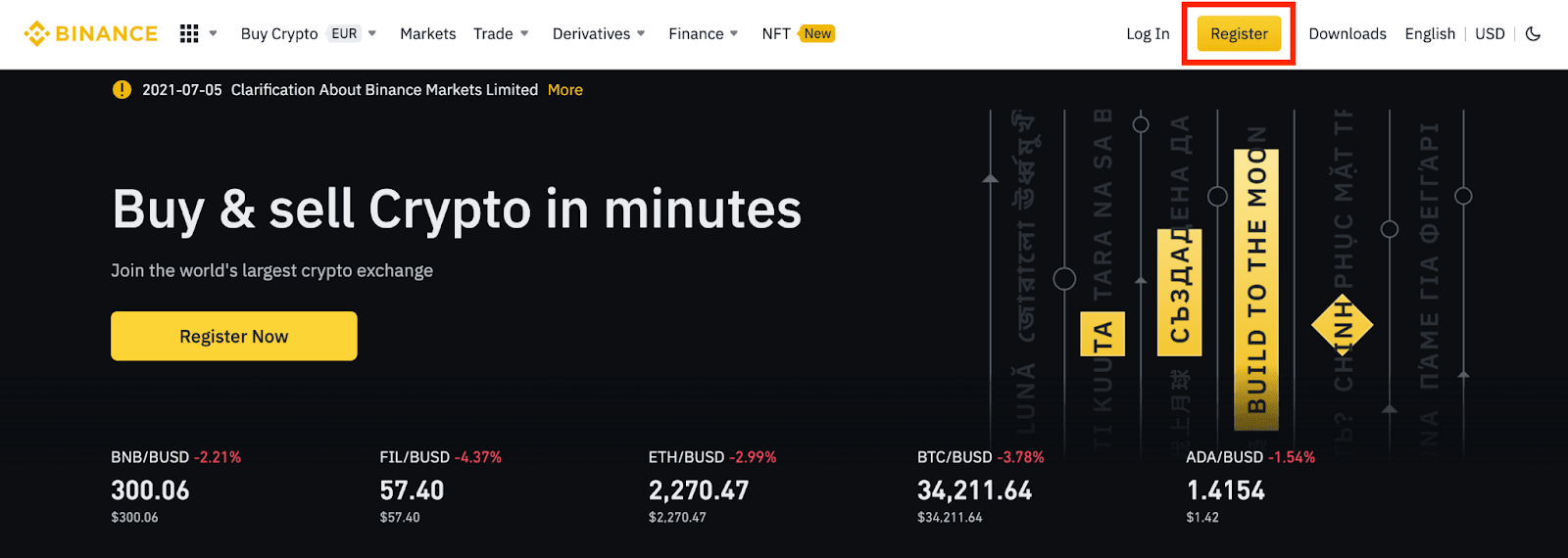 How to register Binance with a mobile phone