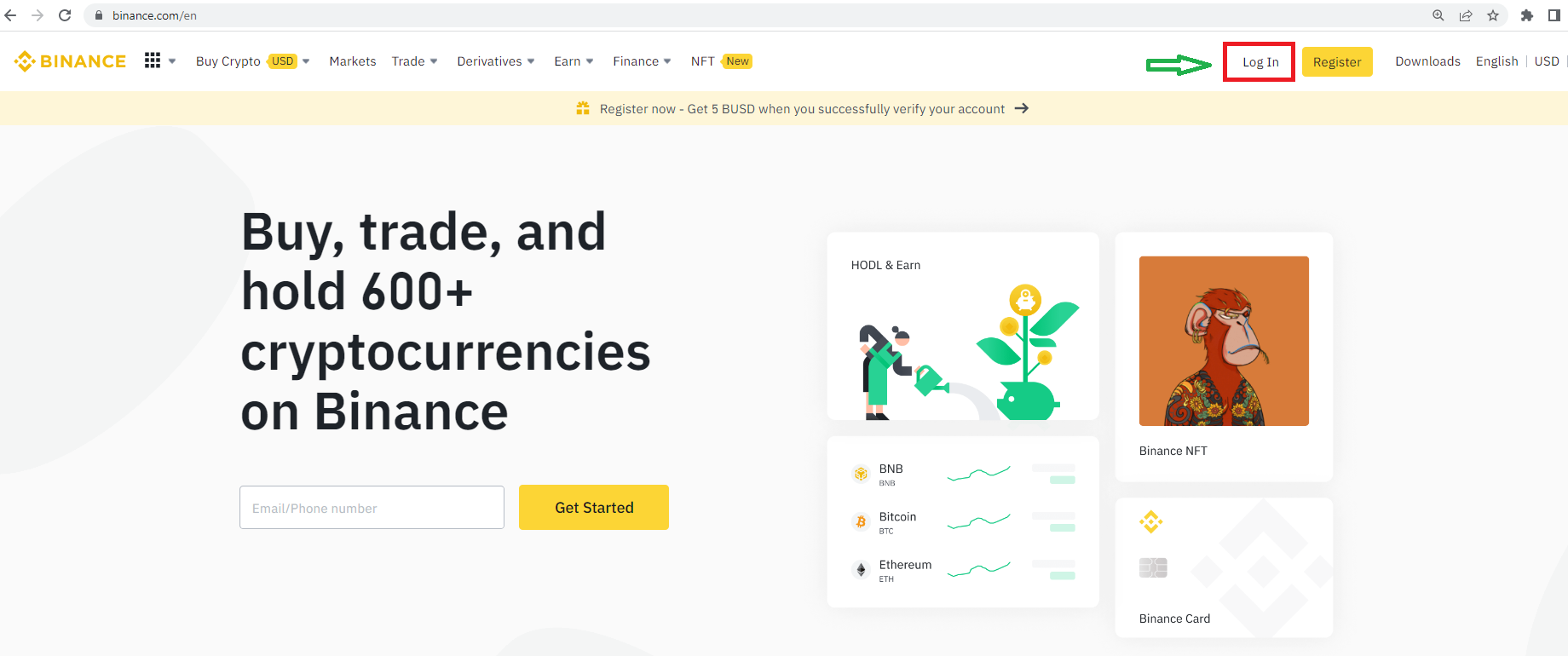 Binance login