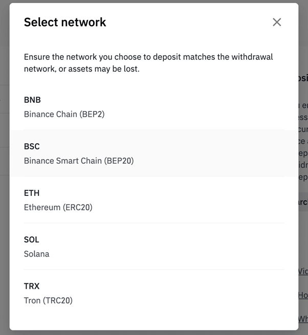 What is the transaction information at Binance wallet?