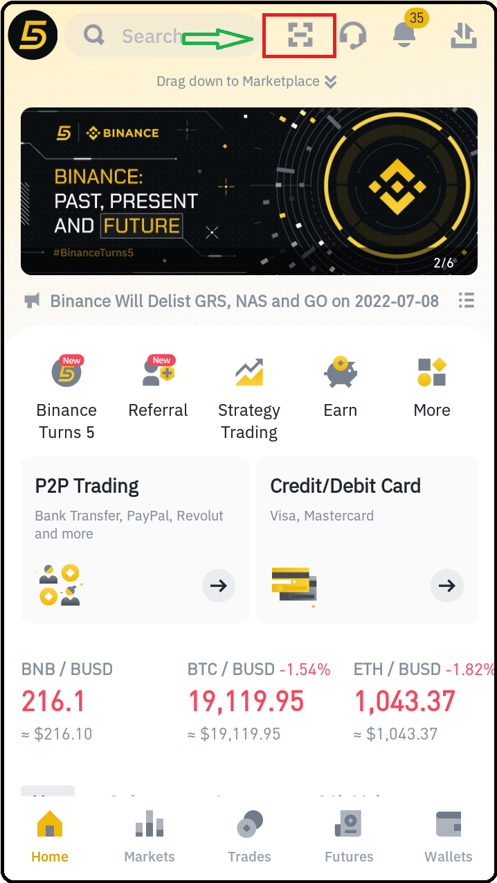 how to scan qr code with binance app