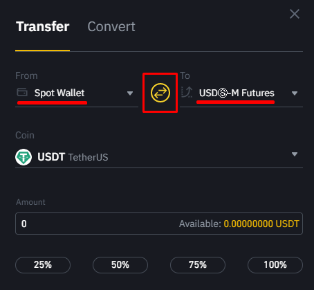 Set the amount to transfer