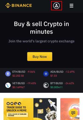 Sign in to a Binance account