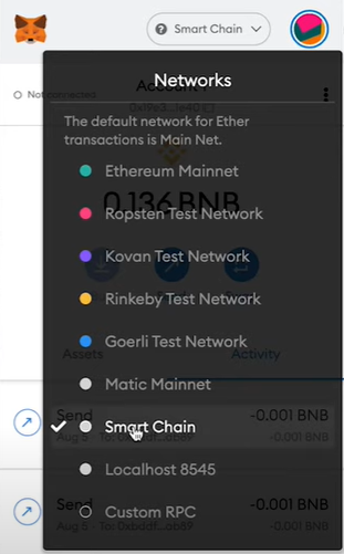 deposit crypto from MetaMask to Binance wallet