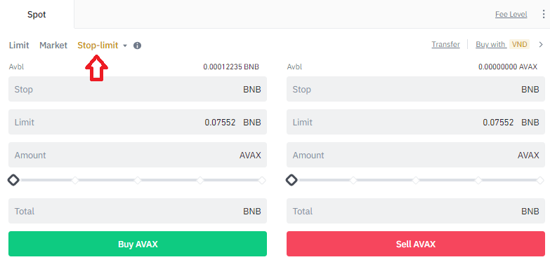 Select Stop-limit order