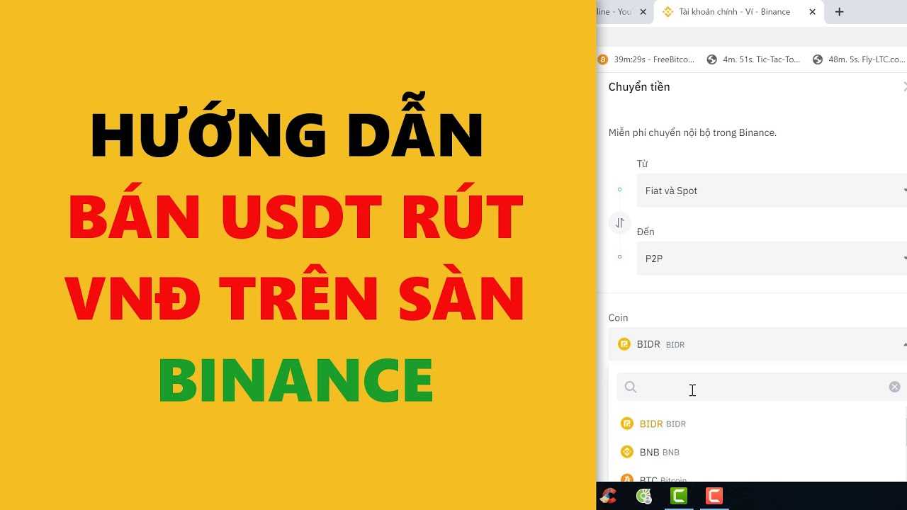 Hướng dẫn bán USDT trên Binance