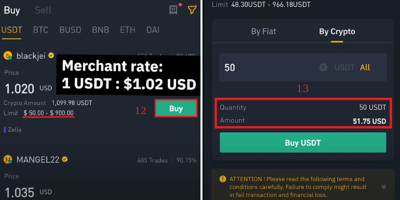 Click [Buy] and select [By crypto], enter the amount of cryptocurrency