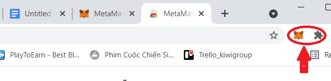 Once you're done adding, you'll see metamask's icon on the browser like this.