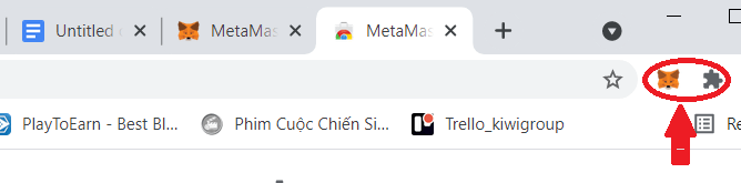 Sau khi thêm xong, bạn sẽ thấy biểu tượng của Metamask trên trình duyệt như thế này.
