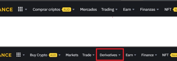 Navigation menu at Binance in Spain hides sectarian tool