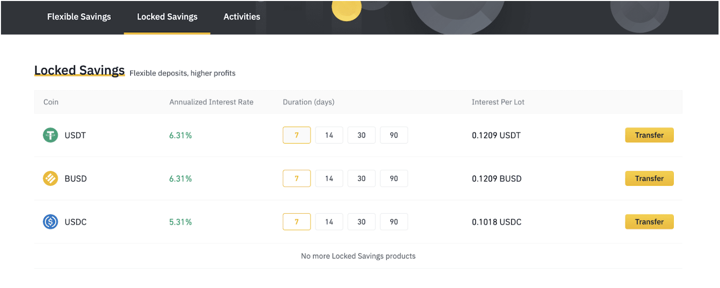 Cách sử dụng Locked Savings trên Binance