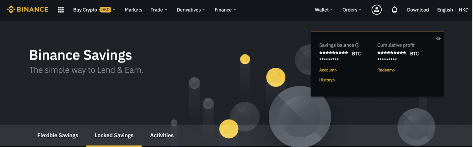 Cách sử dụng Locked Savings trên Binance