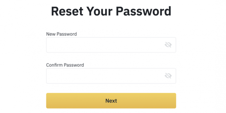 Enter your new password and then press [Next]