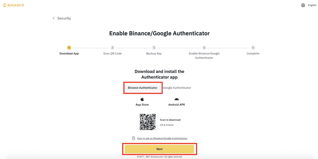 Select [Binance Authenticator] and download this app