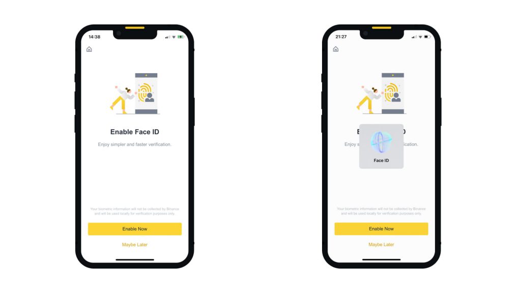 Cách cài đặt FaceID và vân tay trên Binance