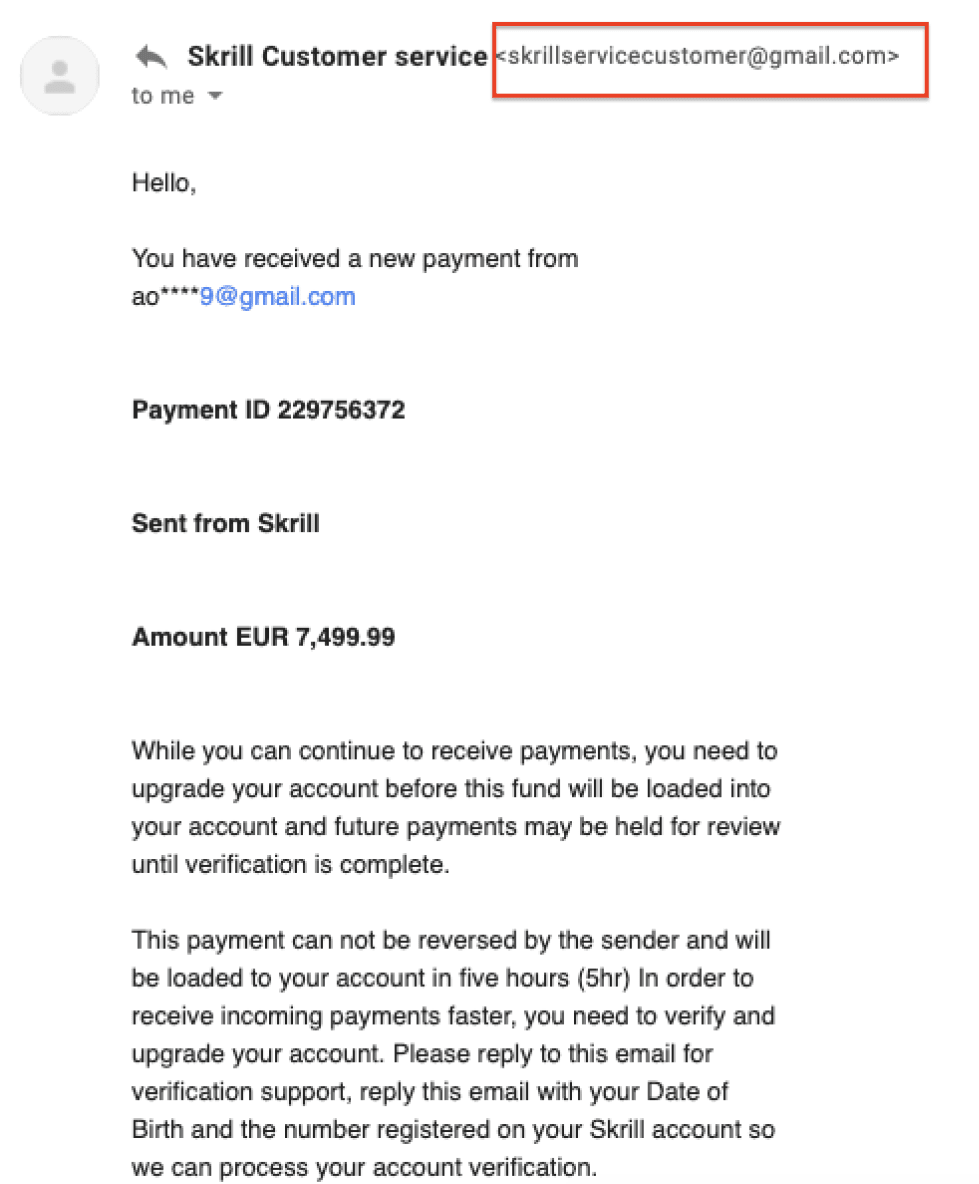 International payment scams