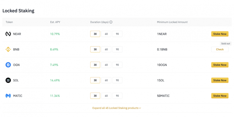 Locked Staking Binance