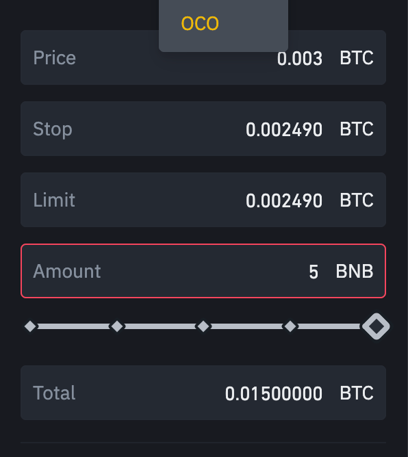 How to place OCO orders on Binance