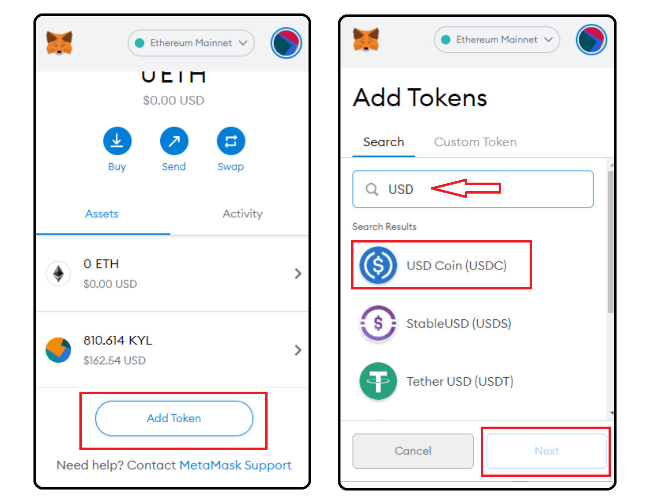 Click [Add token], and then you type the token name you want to add.