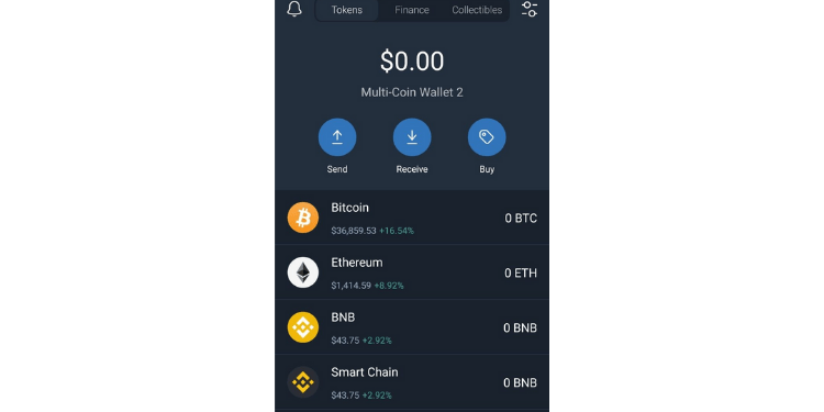 Tap on BNB in your Trust Wallet