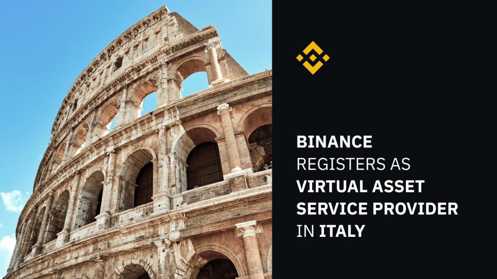 Binance legally registered in Italy