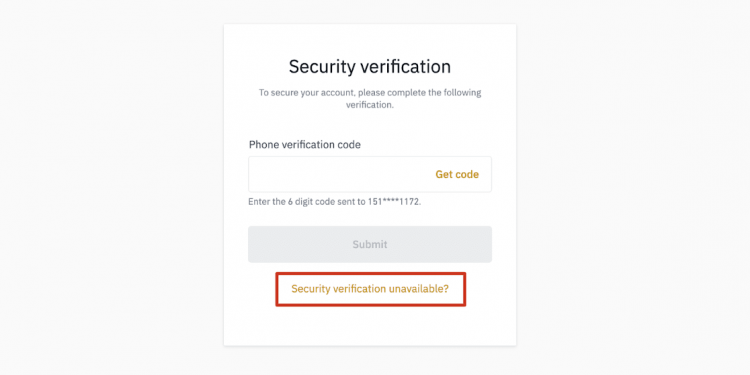 Tap [Security verification unavailable?]