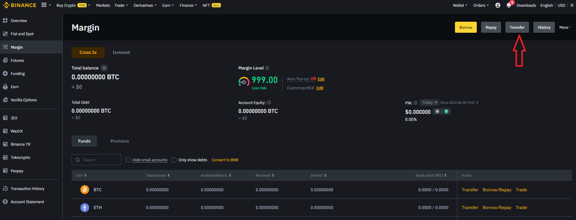 margin wallet binance