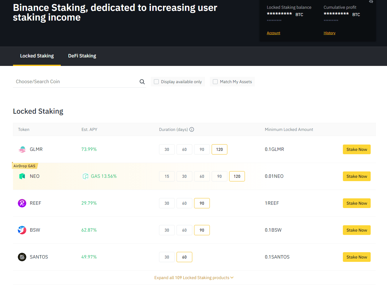 Hướng dẫn sử dụng tính năng Binance Staking