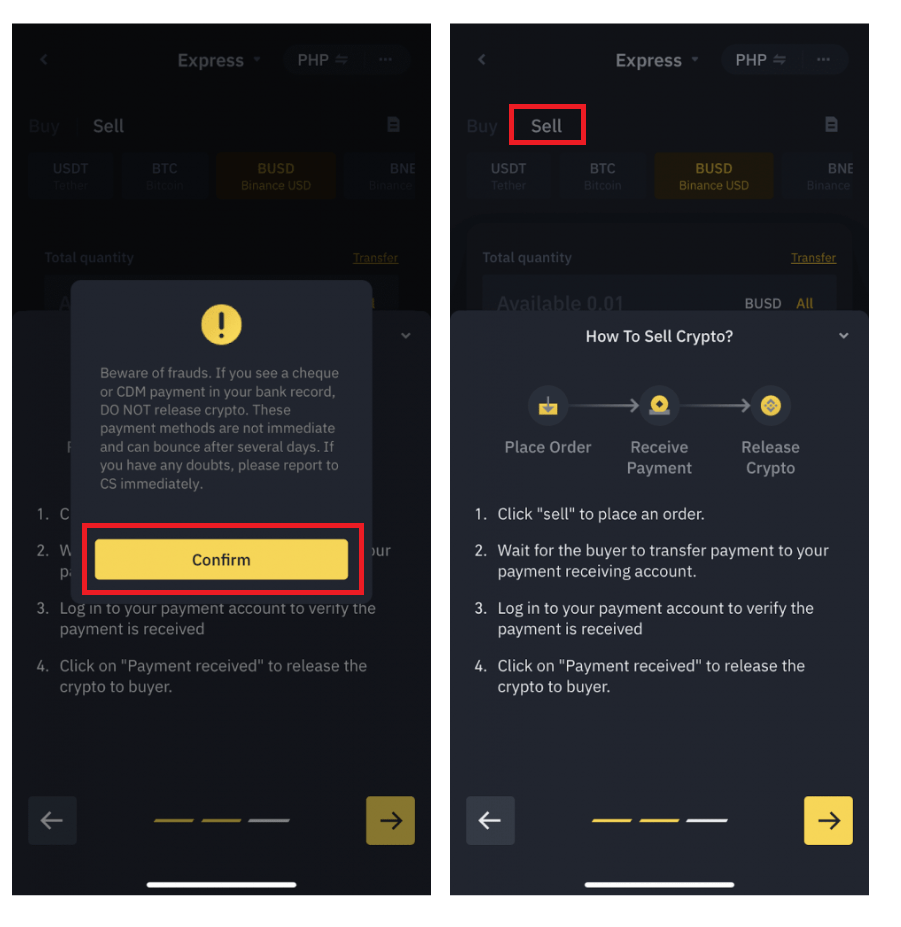Instructions on how to redeem a Binance gift card