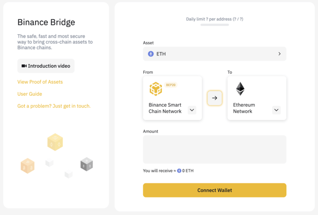 Binance Bridge is a cross-chain bridging service