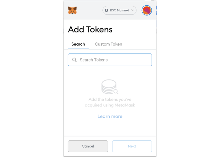MetaMask có nút [Add token] cho phép bạn xem tất cả số tiền hiện có.