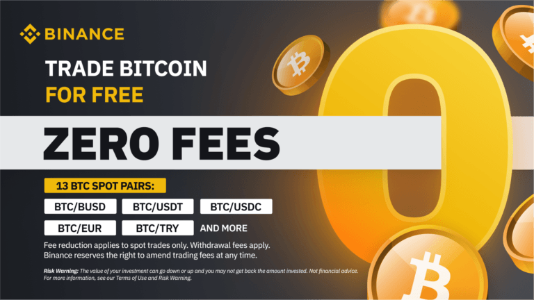 Binance thông báo ra mắt giao dịch Bitcoin miễn phí